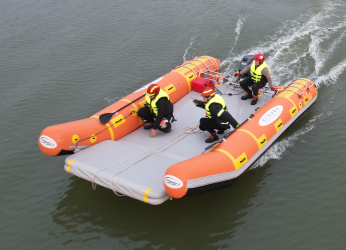充气救援运输船 （第2代，轻型+装配式+60马力舷外机）